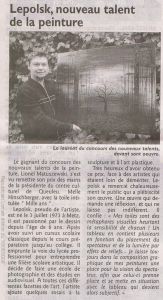 Lauréat de concours les nouveaux talents de la peinture 2009 ( article de presse